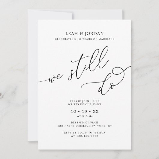 Elegant doen we nog steeds 10e bruiloft Jubileum Kaart (Voorkant)