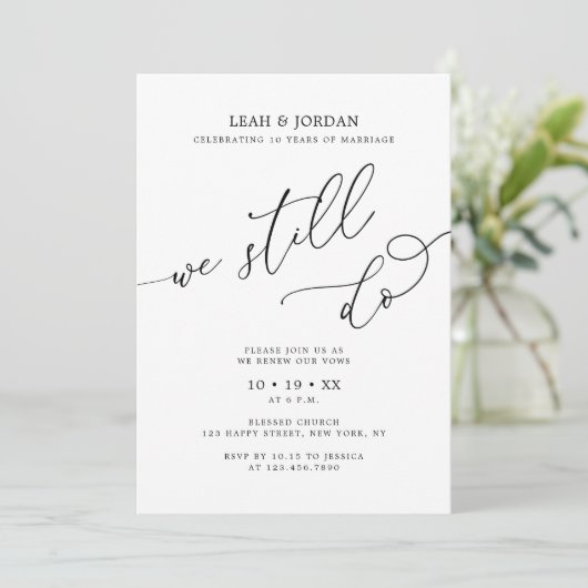 Elegant doen we nog steeds 10e bruiloft Jubileum Kaart (Staand voorkant)