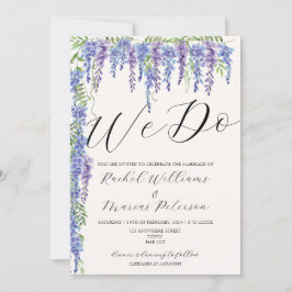 Elegant doen we Paarse Wisteria bloemenbruiloft Kaart