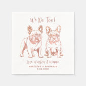 Elegant doen we te Franse Bulldog Roos gouden brui Servet (Voorkant)