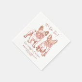 Elegant doen we te Franse Bulldog Roos gouden brui Servet (Hoek)