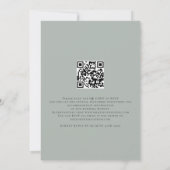 Elegant doen wij Lichte Sage QR Code Bruiloft Kaart (Achterkant)