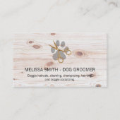 Elegant Dog Groomer | Houten planken Visitekaartje (Voorkant)