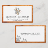 Elegant Dog Groomer | Houtkorrels Visitekaartje (Voorkant / Achterkant)