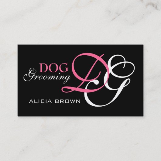 Elegant Dog Grooming Visitekaartje Monogram (Voorkant)
