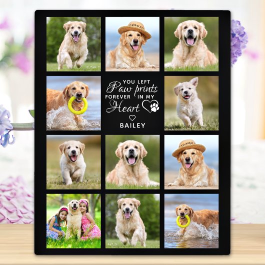 Elegant Dog Memorial Gift Pet Loss Keepslag Fotoplaat