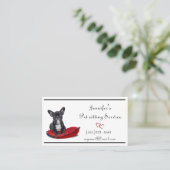 Elegant Dog on a Pillow Pet Sitting Groom Service Visitekaartje (Staand voorkant)