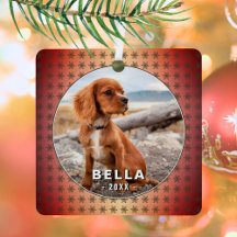 Elegant Dog Pet Foto Golden Snowflakes kerst