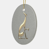 Elegant Dog Silhouette Gold en Silver Keramisch Ornament (Links)