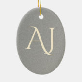 Elegant Dog Silhouette Gold en Silver Keramisch Ornament (Achterkant)