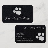 Elegant Dog Walking Paw Print Visitekaartje (Voorkant / Achterkant)
