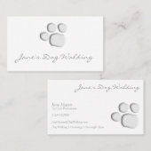 Elegant Dog Walking Paw Print Visitekaartje (Voorkant / Achterkant)