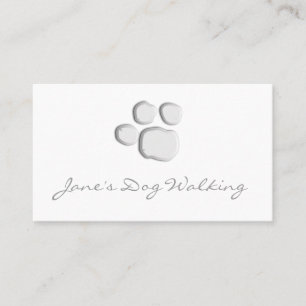 Elegant Dog Walking Paw Print Visitekaartje
