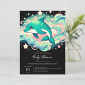 Elegant dolfijn Baby shower Kaart (Staand voorkant)