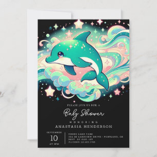 Elegant dolfijn Baby shower Kaart