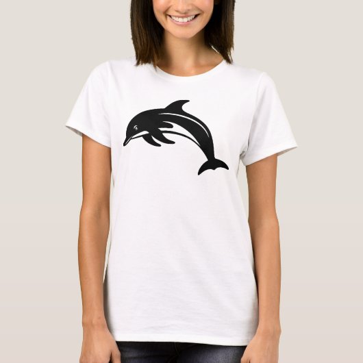 Elegant dolfijnsilhouet geïnspireerd op de oceaan t-shirt (Voorkant)