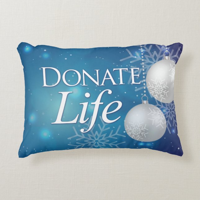 Elegant Donate Life Kerstmis Accent Kussen (Voorkant)