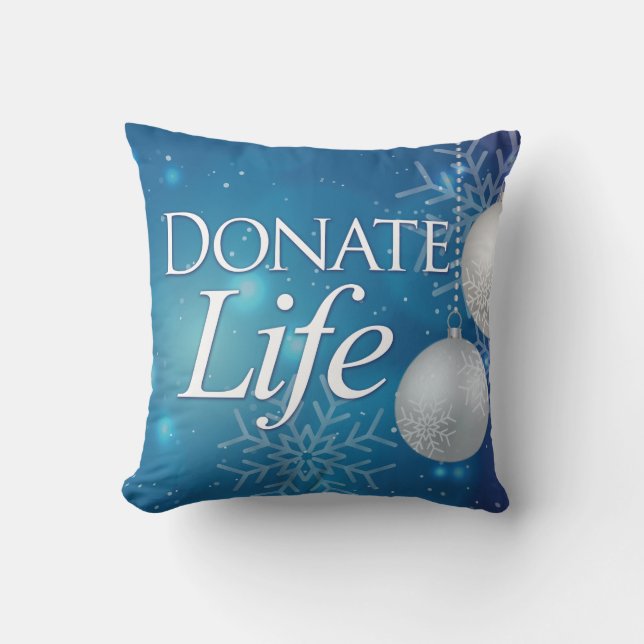Elegant Donate Life Kerstmis Kussen (Voorkant)