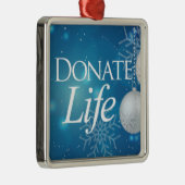 Elegant Donate Life Kerstmis Metalen Ornament (Rechts)