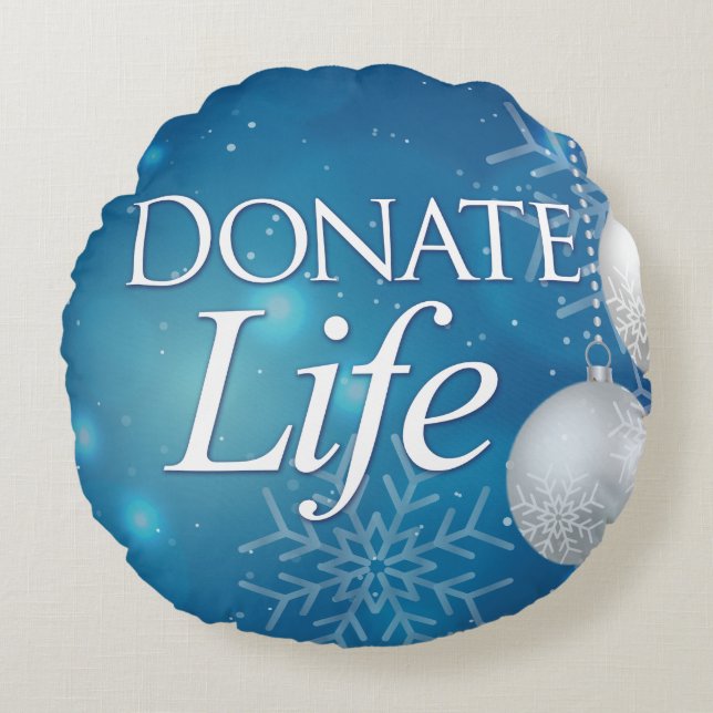 Elegant Donate Life Kerstmis Rond Kussen (Voorkant)