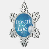Elegant Donate Life Kerstmis Tin Sneeuwvlok Ornament (Rechts)