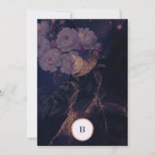 Elegant Donker Bloem Boho Fantasy Roze Goud Kaart (Achterkant)