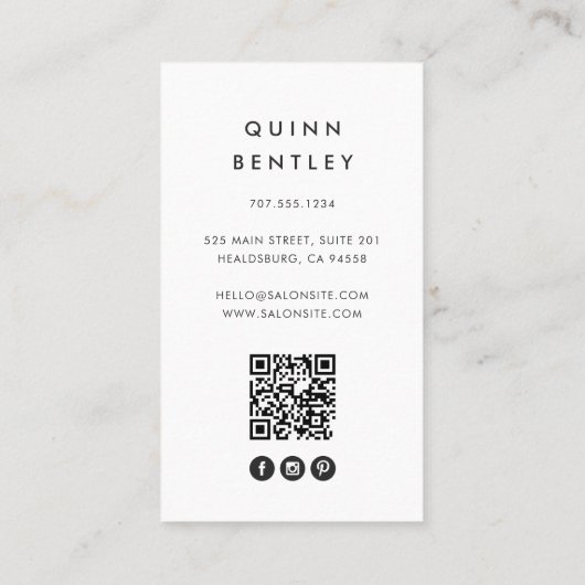 Elegant donker bloemboeket | Verticale QR code Visitekaartje (Achterkant)