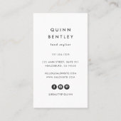 Elegant donker bloemboeket | Verticale QR code Visitekaartje (Achterkant)