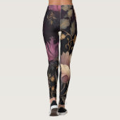 Elegant donker bloempatroon leggings (Achterkant)