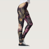 Elegant donker bloempatroon leggings (Rechts)