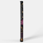 Elegant donker bloempatroon met naam samsung galaxy hoesje (Rechterkant)