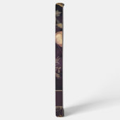 Elegant donker bloempatroon met naam samsung galaxy hoesje (Linkerkant)