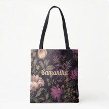 Elegant donker bloempatroon met naam