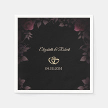 Elegant donker bordeaux Rozen zwart bruiloft