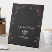 Elegant donker bordeaux Rozen zwart Reclamebord Met Voetstuk (Insitu)