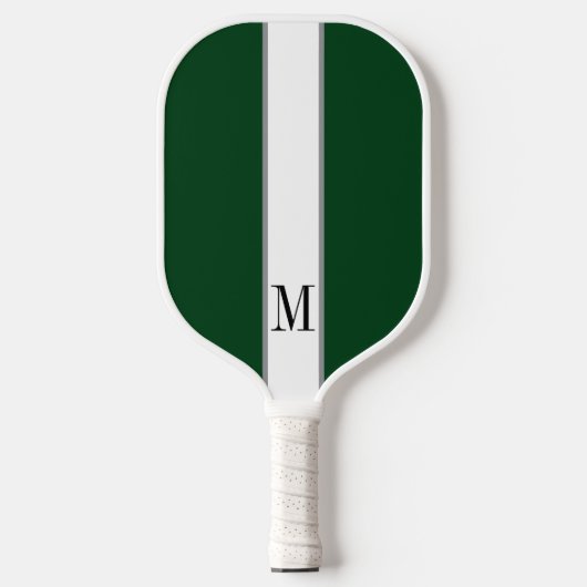 Elegant Donker Bos Groen Monogram gepersonaliseerd Pickleball Paddle (Voorkant)