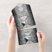 Elegant donker design all in one uitnodiging (Afscheurbaar)