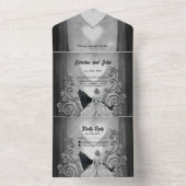 Elegant donker design all in one uitnodiging (Binnen)