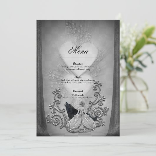 Elegant donker design menu (Staand voorkant)