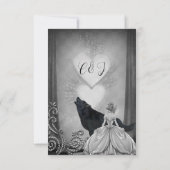 Elegant donker design RSVP kaartje (Achterkant)