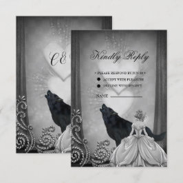 Elegant donker design RSVP kaartje