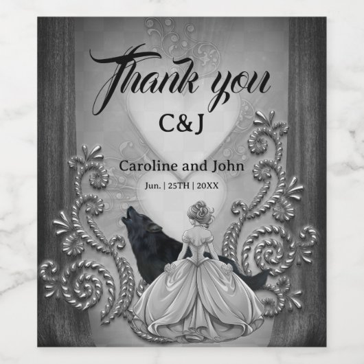 Elegant donker design wijn etiket (Enkel label)