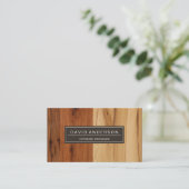 Elegant Donker en Licht Hout Grain Kijk Visitekaartje (Staand voorkant)