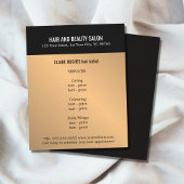 Elegant Donker Faux Gold Black Beauty Salon Flyer
