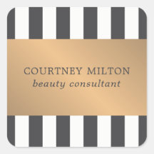 Elegant Donker Faux Goud Strepen Beauty Consultant