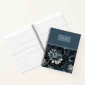 Elegant Donker Gotisch Bloempatroon Monogram Notitieboek (Binnen)