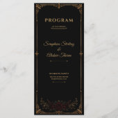 Elegant Donker Gotisch Trouwprogramma Programmakaart (Voorkant)