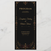 Elegant Donker Gotisch Trouwprogramma Programmakaart (Voorkant)
