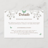 Elegant donker gouden vlinderdetail informatiekaartje (Voorkant)