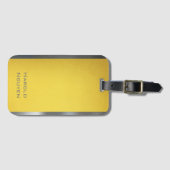 Elegant Donker Grijs & Goud Geborsteld Metaal Roes Bagagelabel (Voorkant (horizontaal))